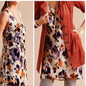 Cabi Radiant Velvet Burnout Abstract Leopard V Neck Slip Dress Style #3514 XS